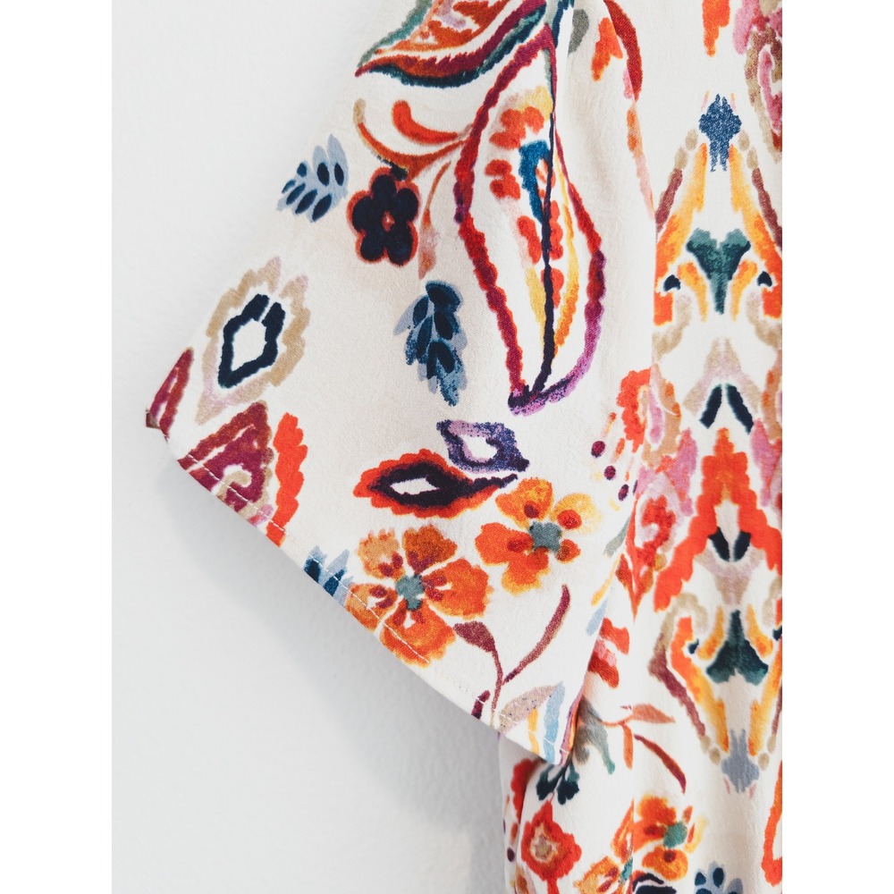 Be by Chetta B Dress Womens XL Multicolor Short Sleeve Artistic Floral Boho - Picture 6 of 9